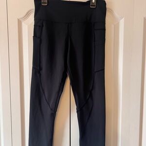 ZYIA Black Active Leggings with Logo Waistband